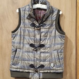 Ariat Plaid Quilted Vest in Khaki and Olive